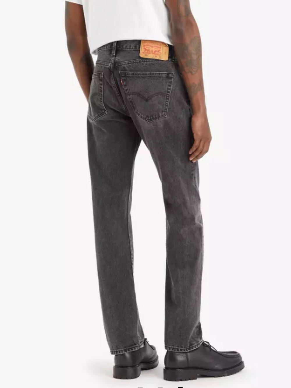 Levi’s 501 Original Fit Mens Jeans 40x34 Grey Black Button Fly Straight Leg Stre